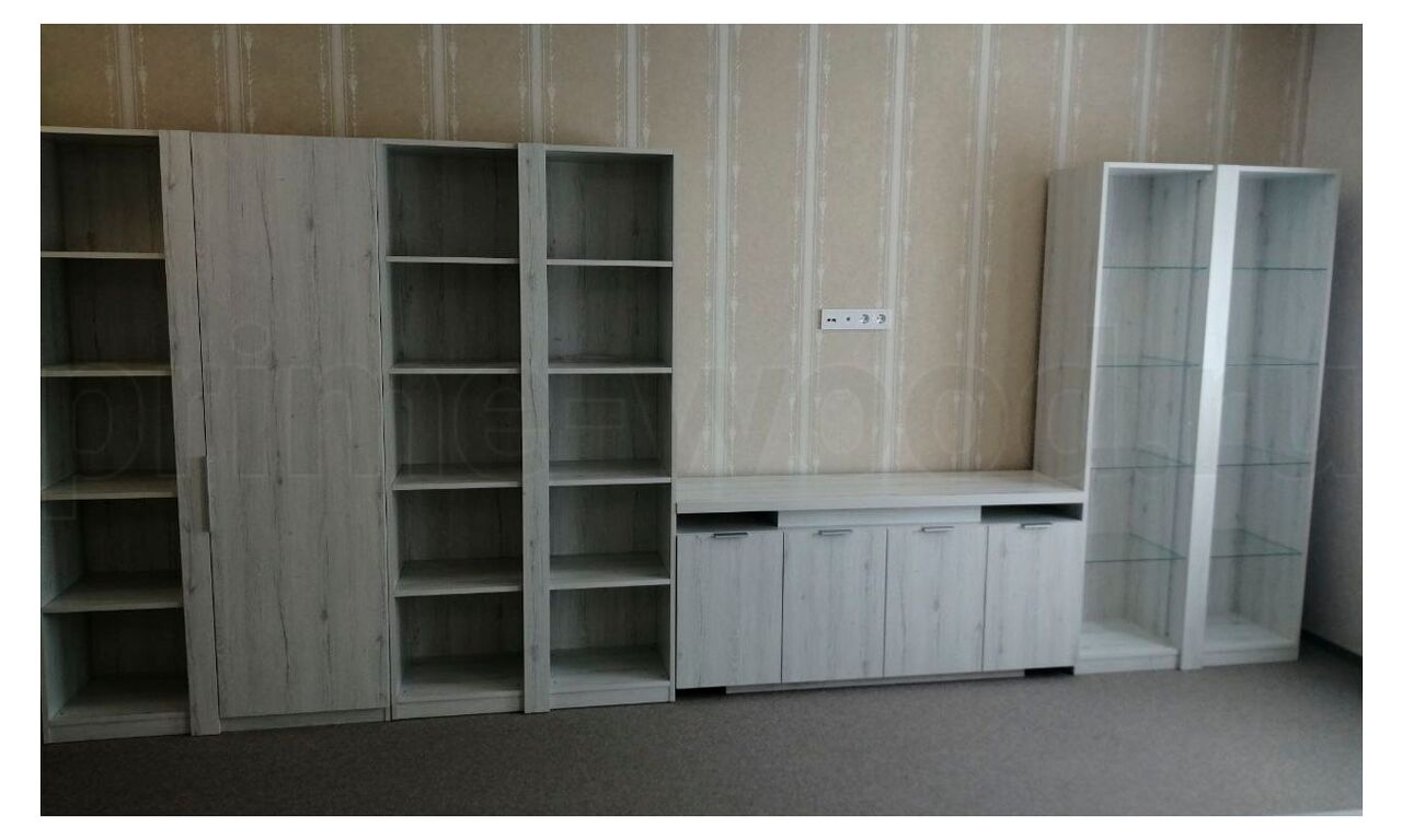 Стеллаж с гардеробом Time.S 110x44x200 цвет: Дуб Эльза - фото со сборки