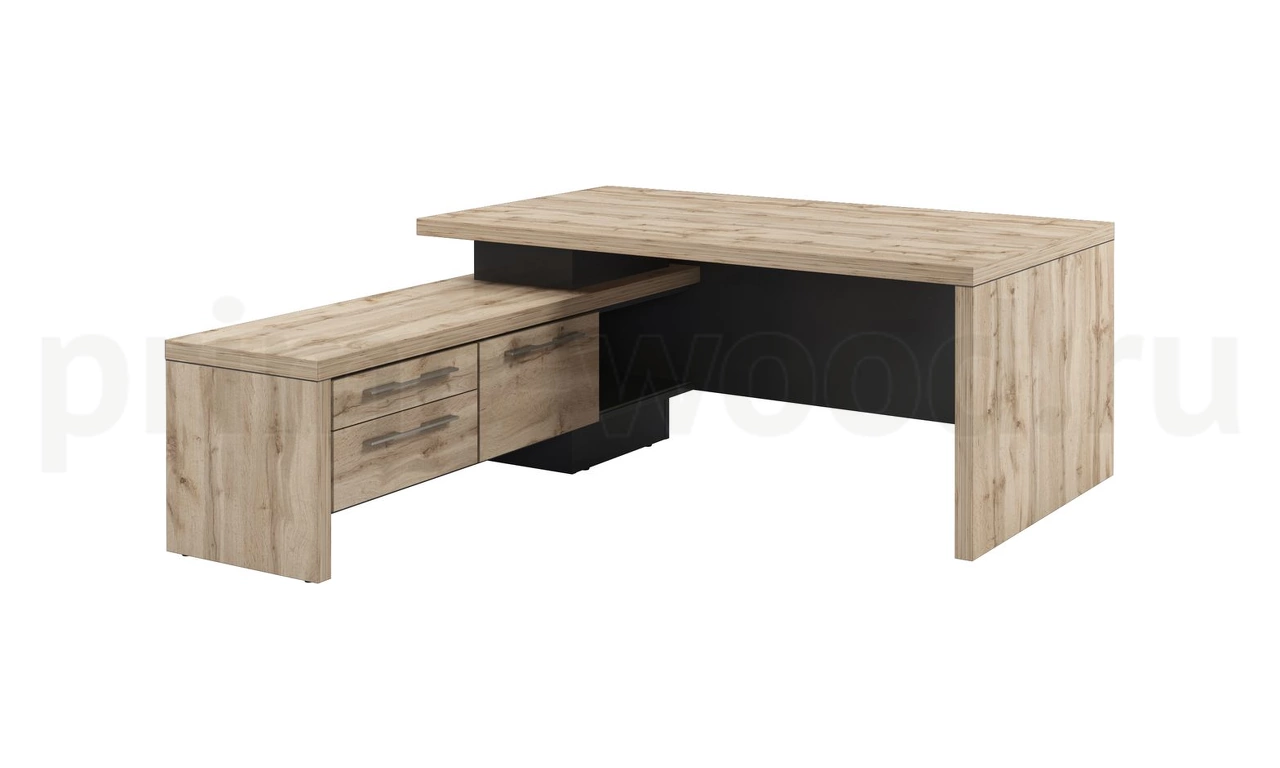 Стол руководителя с опорной тумбой Торстон 180x200x75 арт. T-18Л.0000 - фото 0