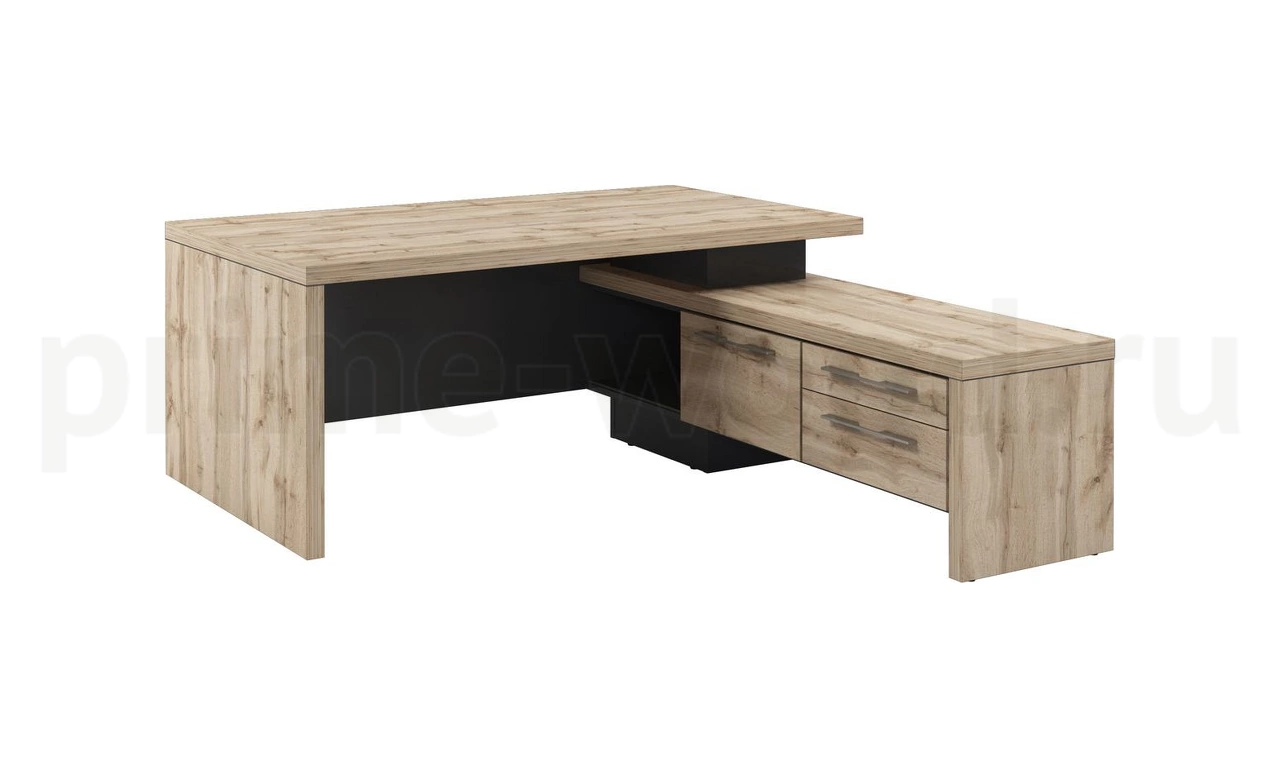 Стол руководителя с опорной тумбой Торстон 180x200x75 арт. T-18ПР.0000 - фото 0
