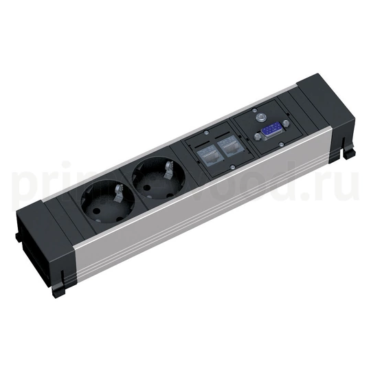 CONFERENCE эл.блок2+2Cat5+1VGA СЕРО-ЧЕРНЫЙ