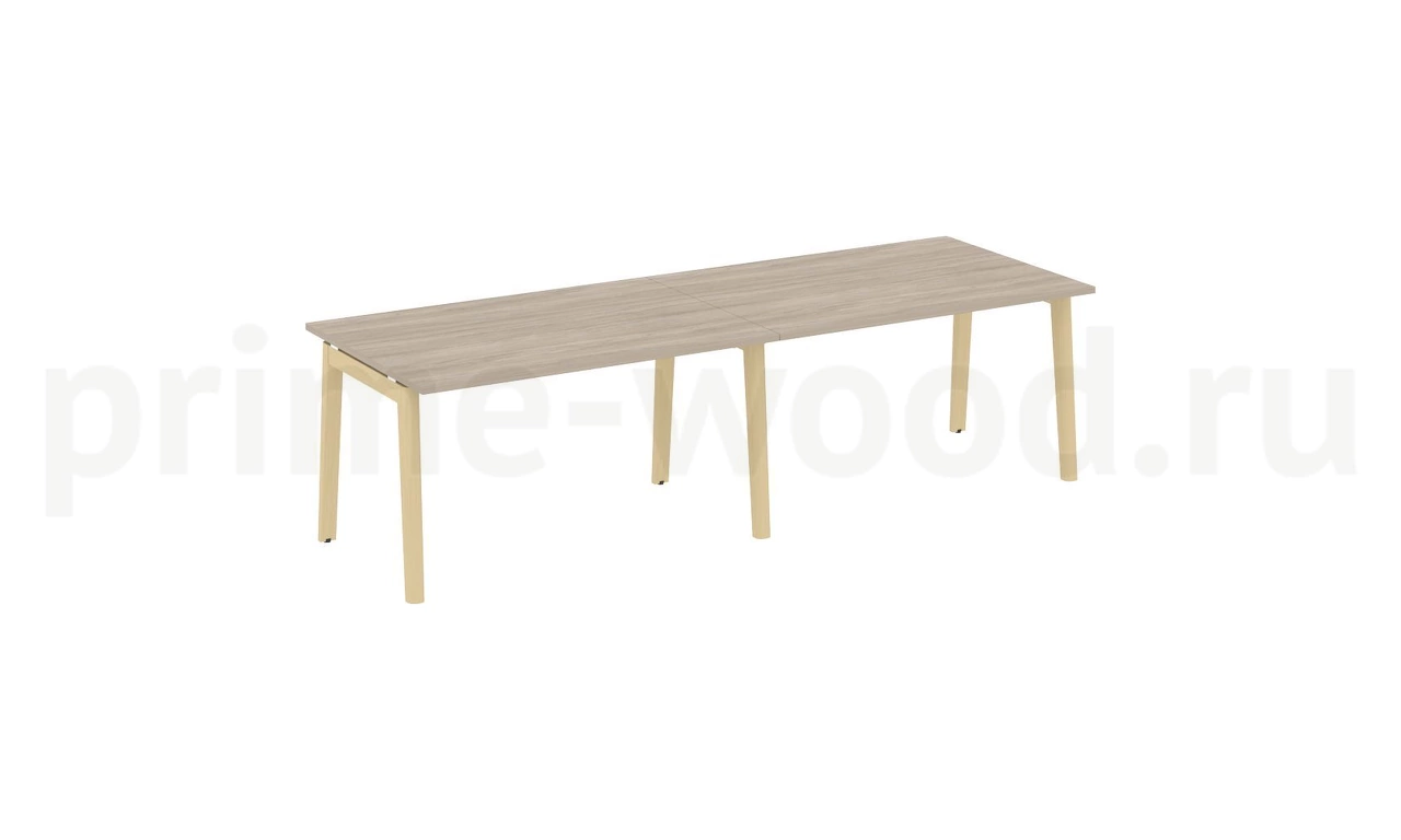 Стол переговорный (2 столешницы), опоры - массив дерева ONIX WOOD 276x98x75 - фото 1